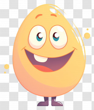 Cartoon Smiling Egg - Smiling Cartoon Egg Character Transparent PNG