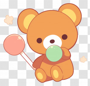 Rilakkuma - Cute Teddy Bear With Balloons Transparent PNG