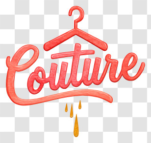Couture Logo - Couture Red Brush Script Logo Transparent PNG