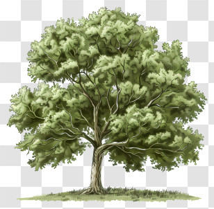 Elm Tree - Green Oak Tree Illustration Transparent PNG