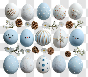 Easter Eggs - Decorated Easter Eggs For Spring Holiday Transparent PNG