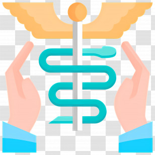 Nurse Symbol - Caduceus Symbol With Hands Transparent PNG