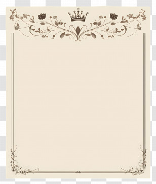 Wedding Border - Crown And Floral Border Frame Transparent PNG