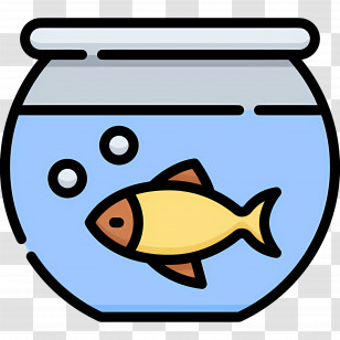 Fish Tank - Goldfish In A Cartoon Fishbowl Transparent PNG