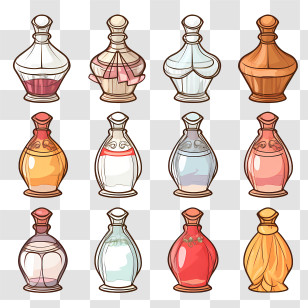 Perfume Bottle - Set Of Decorative Perfume Bottles Transparent PNG