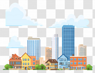World Habitat Day - Cityscape Illustration With Vibrant Buildings Transparent PNG