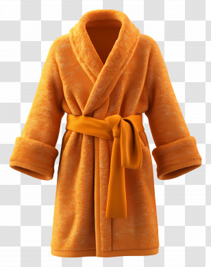 Bathrobe - Soft Orange Bathrobe Transparent PNG