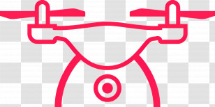 Drone - Red Outline Drone Logo Transparent PNG