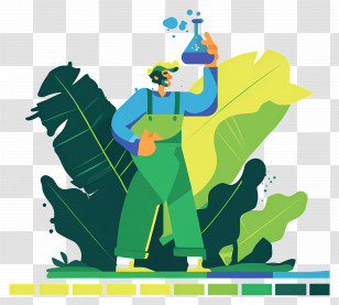 Organic Farmer Scientist - Cartoon Scientist With Flask Transparent PNG