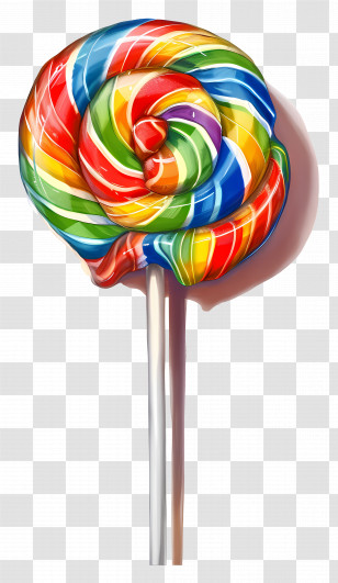 Rainbow Lollipop - Colorful Rainbow Lollipop Candy Transparent PNG