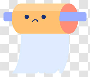 Toilet Paper - Sad Toilet Paper Roll Transparent PNG
