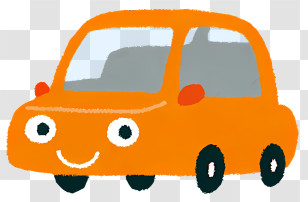 Car - Cute Orange Cartoon Car Transparent PNG