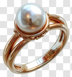 Pearl Ring - Elegant Pearl Ring Transparent PNG