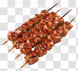 Meat Skewers - Delicious Grilled Meat Skewers With Glaze Transparent PNG