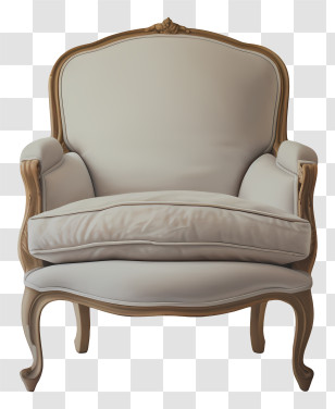 Rich Chair - Elegant White Armchair For Home Decor Transparent PNG