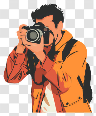 Taking Photos - Photographer In Action With Camera Transparent PNG
