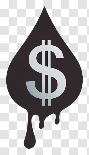 Cartoon - Oil Drop With Dollar Sign Transparent PNG