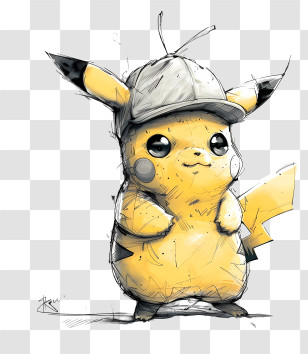 Pikachu - Cartoon Pikachu In Detective Outfit Illustration Transparent PNG