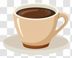Cup Of Coffee - Cup Of Coffee With Saucer Illustration Transparent PNG