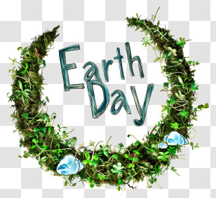 Earth Day - Eco-Friendly Wreath For Earth Day Celebration Transparent PNG