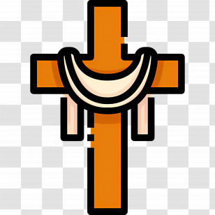 Christian Cross - Christian Cross With Draped Cloth Transparent PNG