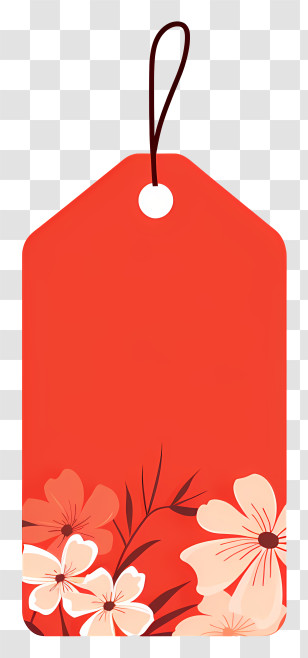 Red And White Floral Design - Floral Gift Tag Transparent PNG