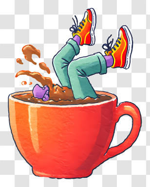 Diving Into Giant Coffee Cup - Diving Into A Coffee Cup Transparent PNG