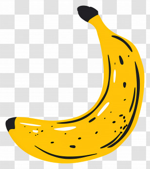 Banana - Simple Yellow Banana Illustration Transparent PNG