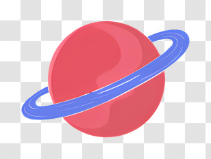 Celestial Object - Red Planet With A Blue Ring Illustration Transparent PNG