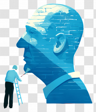 Painter Painting - Blue Head Mural With Painter Transparent PNG
