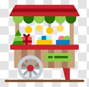 Food Cart Logo - Colorful Market Stall Transparent PNG