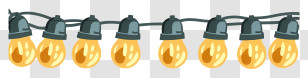 Light Bulbs - String Of Yellow Bulb Lights Transparent PNG