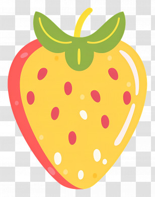 Strawberry Fruit - Yellow Strawberry Cartoon Illustration Transparent PNG