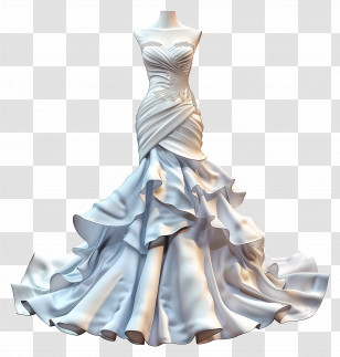 Wedding Dress - Elegant White Wedding Dress Transparent PNG
