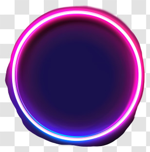 Neon Frame - Glowing Neon Circular Frame For Digital Design Transparent PNG