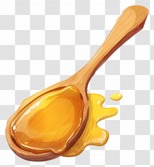 Wooden Spoon - Wooden Spoon With Honey Transparent PNG