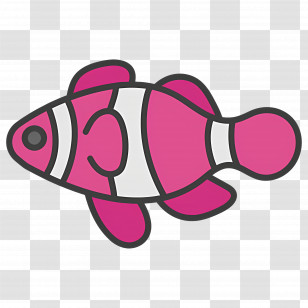 Tropical Fish - Cartoon Pink Fish Illustration Transparent PNG