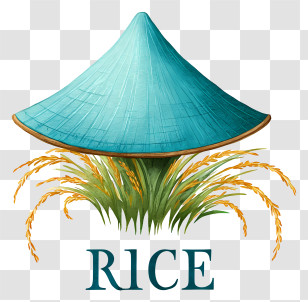 Rice Logo - Rice Conical Hat Harvest Emblem Transparent PNG