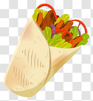 Shawarma Wrap - Handheld Chicken Wrap Illustration Transparent PNG