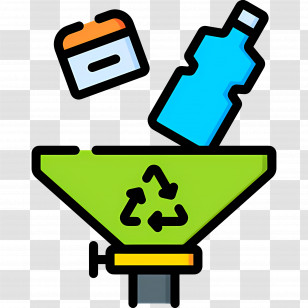 Sustainability - Recycling Funnel Icon For Waste Management Transparent PNG