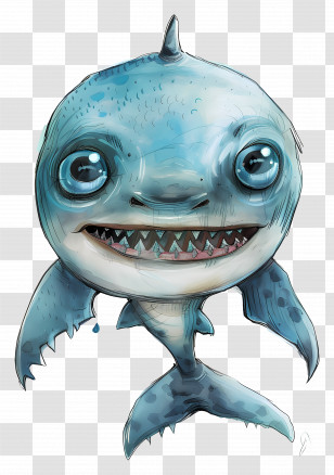 Baby Shark - Cute Cartoon Shark Transparent PNG