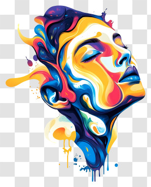 World Art Day - Colorful Face Art In Abstract Style Transparent PNG