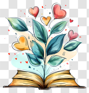 Open Book - Open Book With Love And Life Blossoms Transparent PNG