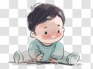 Cartoon Baby - Cute Baby Illustration Transparent PNG
