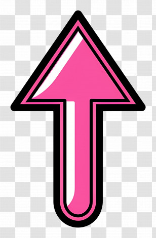 Pink Up Arrow - Pink Cartoon Arrow Transparent PNG