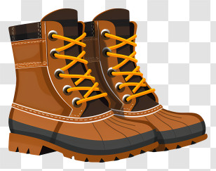 Winter Boots - Brown Lace-Up Boots For Outdoor Adventures Transparent PNG