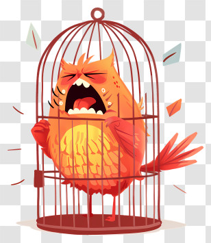 Bird In Cage - Angry Bird In A Cage Transparent PNG