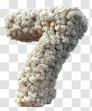 Number 7 - Fluffy Number Seven Transparent PNG