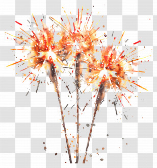 Bengal Lights - Illustration Of Party Sparklers Transparent PNG