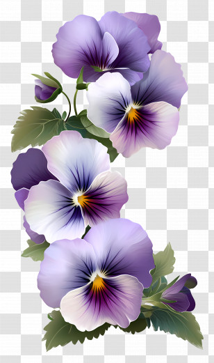 Viola Border - Purple Pansies Illustration Transparent PNG